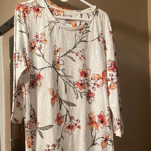 New women’s Chico’s Floral Print Long Sleeve Top size 3
